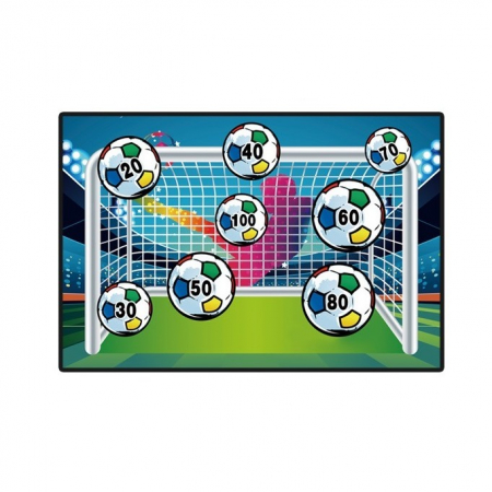 Jucarii, Copii & Bebe - Set de Fotbal Flippy, Joc Recreativ pentru Copii, Minge cu Scai, Poarta din Material Textil, 150 x 100 cm, Multicolor