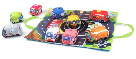 Set de joaca pentru bebelusi 6 masinuta cu gentuta covoras, Huanger [2]