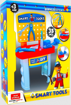 Seturi de joaca - Set de joaca Smart Tools - Banc de lucru pentru copii, 35 piese, 3+ ani, Multicolor