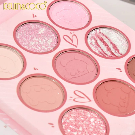 Set de Machiaj, Kevin&amp;Coco, Paleta de Farduri pentru Pleoape si Lipgloss, 10.2x10.2x1.5cm, Model Panda, Multicolor [1]