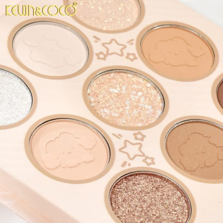 Set de Machiaj, Kevin&amp;Coco, Paleta de Farduri pentru Pleoape si Lipgloss, 10.2x10.2x1.5cm, Model Teddy, Multicolor [1]