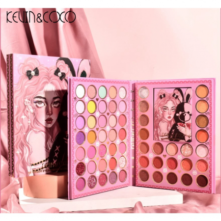 Set farduri 2 in 1 Kevin&amp;Coco, paleta 62 nuante, mini paleta iluminator tip carte, rezistenta ridicata, 22 x 17 cm, 430 g, multicolor [4]