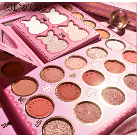 Set farduri 2 in 1 Kevin&amp;Coco, paleta 62 nuante, mini paleta iluminator tip carte, rezistenta ridicata, 22 x 17 cm, 430 g, multicolor [2]