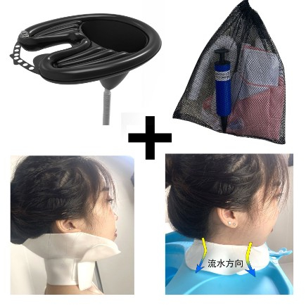 Lichidare Set Gonflabil pentru Spalat pe Cap, Flippy, pentru Copii, Femei Insarcinate si Varstnici, 81 x 60 x 38 cm, Ajustabil, Negru [6]