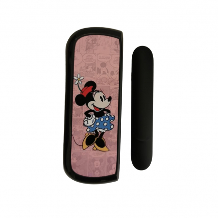GSM - Set Husa Si Capac Plastic Flippy, pentru IQOS Iluma, de Protectie, Capac Magnetic, Anti Soc si Zgarieturi, 20 gr, 12 x 4 x 2.5 cm, Model Minnie Mouse, Roz