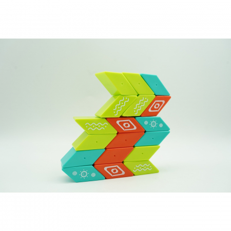 Set inteligent de constructie cu piese magnetice, 26 piese, +3 ani, multicolor [10]
