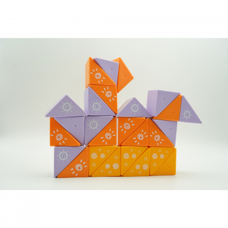 Set inteligent de constructie cu piese magnetice, Flippy, 26 piese, pentru copii, +3 ani, multicolor [8]