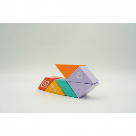 Set inteligent de constructie cu piese magnetice, Flippy, 6 piese, pentru copii, +3 ani, multicolor [4]