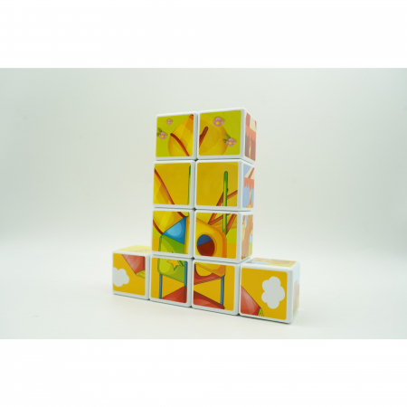 Set inteligent de cuburi magnetice pentru copii, 10 piese, cutie depozitare, puzzle parc de distractii, +3 ani, multicolor [3]