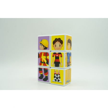 Set inteligent de cuburi magnetice pentru copii, 6 piese, cutie depozitare, puzzle joburi, +3 ani, multicolor [7]