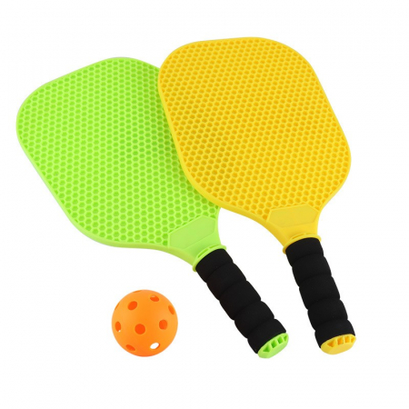 Jucarii, Copii & Bebe - Set Joc de Ping-Pong, Flippy, 2 Palete, 1 Minge, + 6 Ani, 37.5 x 18 x 3 cm, Galben/Verde