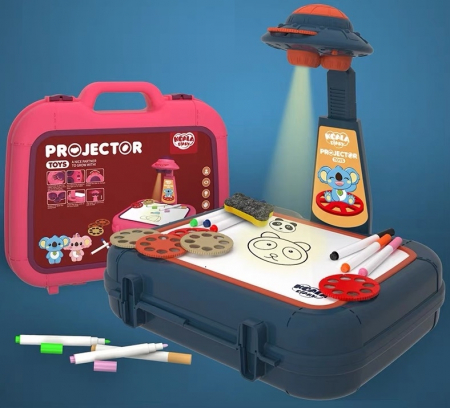 Set jucarie educativa proiector cu masa pentru desen, Rosu [1]
