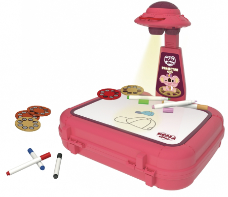 Jucarii, Copii & Bebe - Set jucarie educativa proiector cu masa pentru desen, Rosu