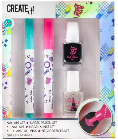 Jucarii, Copii & Bebe - Set lacuri de unghii si markere pentru fetite Create It! Negru