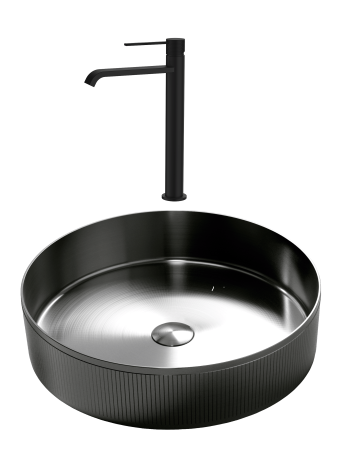 Pentru Casa si Camping - SET Lavoar de baie inox HD400 + Baterie Dorota negru - Negru