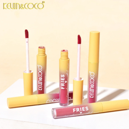 Set Luciu de buze, Kevin&amp;Coco, Fries Baby, 4 Lip Gloss-uri, Stralucire si Hidratare Intensa, Rezistent, Model C, Multicolor [5]