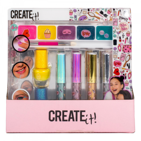 Jucarii, Copii & Bebe - Set machiaj 7 piese Metallic pentru fetite Create It!