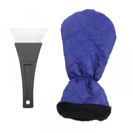 Pentru Casa si Camping - Set Manusa si Racleta pentru Zapada, Flippy, Impermeabila, Izolatie de Bumbac, 31 x 15 cm, Albastru
