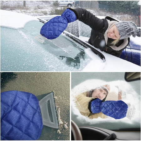 Set Manusa si Racleta pentru Zapada, Flippy, Impermeabila, Izolatie de Bumbac, 31 x 15 cm, Albastru [3]