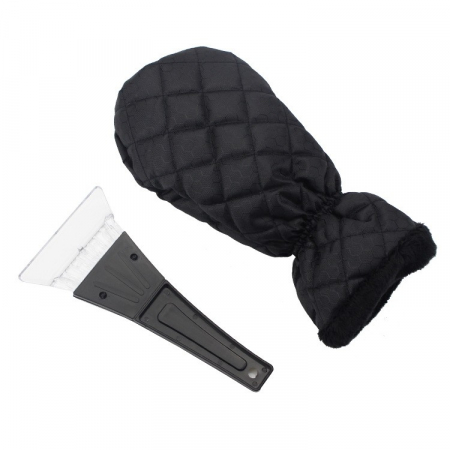 Pentru Casa si Camping - Set Manusa si Racleta pentru Zapada, Flippy, Impermeabila, Izolatie de Bumbac, 31 x 15 cm, Negru