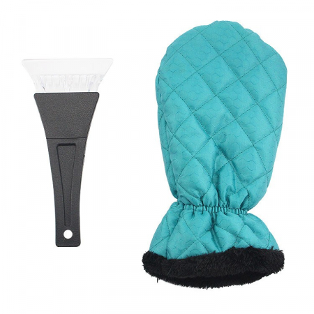 Pentru Casa si Camping - Set Manusa si Racleta pentru Zapada, Flippy, Impermeabila, Izolatie de Bumbac, 31 x 15 cm, Verde