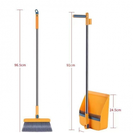 * LICHIDARE STOC * Set Matura si Faras cu Coada Detasabila, Flippy, cu Dinti de Pieptene pentru Curatare Matura, rotativ, pliabil, Otel inoxidabil si Polipropilena, portocaliu - [1]