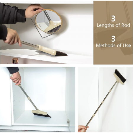 LICHIDARE Set matura si faras cu coada, Flippy, Pentru uz casnic, Plastic/Otel, Maro/Bej, Depozitare verticala, 26x25.5x83 cm [1]