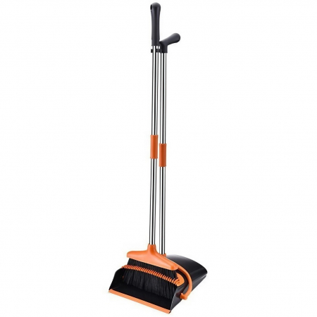 Pentru Casa si Camping - Set matura si faras cu coada, Flippy, Pentru uz casnic, Plastic/Otel, Portocaliu/Negru, Depozitare verticala, 26x25.5x83 cm
