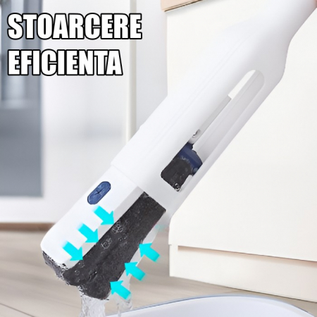 Set Mop Telescopic cu Galeata Pliabila, Flippy, Gri, 32 cm, Maner Reglabil 140 cm, Sistem de Stoarcere Usor si Eficient [4]