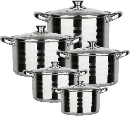 Pentru Casa si Camping - Set oale din Inox 10 piese BL-1424-10