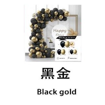 Articole petrecere - Baloane decorative pentru Nunta, Zi de Nastere, Evenimente, Flippy, Arcada Set din 120 baloane, din latex, baloane cu confetii, Negru Auriu