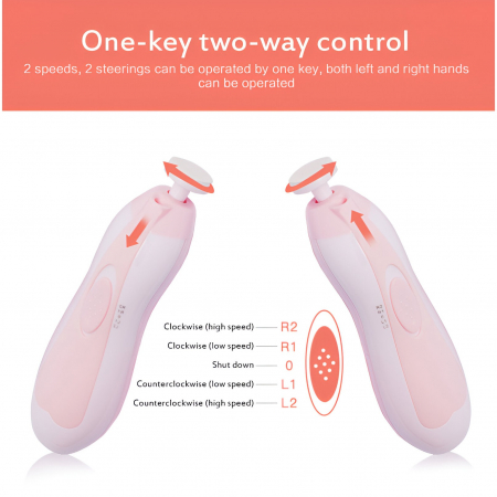 Set Pila Electrica pentru Copii si Bebelusi, Flippy, ABS, 6 Accesorii, cu Lumina LED, Roz Alb [3]