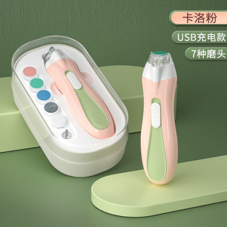 Jucarii, Copii & Bebe - Pila Electrica, Flippy, pentru Copii si Bebelusi, din ABS, 6 Accesorii, cu Lumina LED, 9.5 x 6 x 17 cm, Verde/Roz