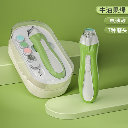 Jucarii, Copii & Bebe - Pila Electrica, Flippy, pentru Copii si Bebelusi, din ABS, 6 Accesorii, cu Lumina LED, 9.5 x 6 x 17 cm, Verde