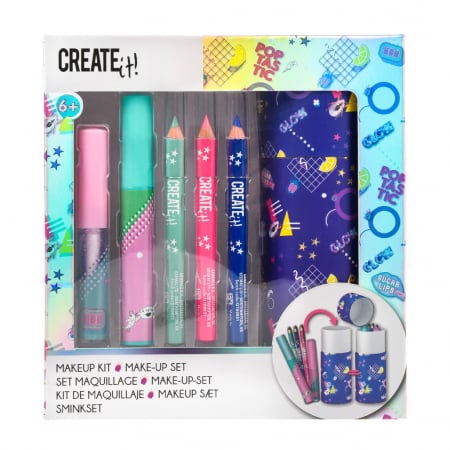 Make up - Set produse de machiaj in cutie de depozitare pentru fetite Create It!
