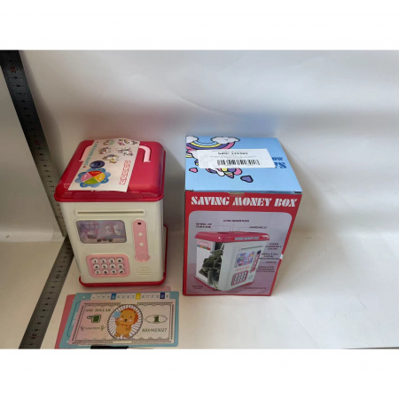 Seturi de joaca - Set Pusculita pentru Copii, Flippy, Tip ATM, Parola cu Amprenta, Roz, 580 g