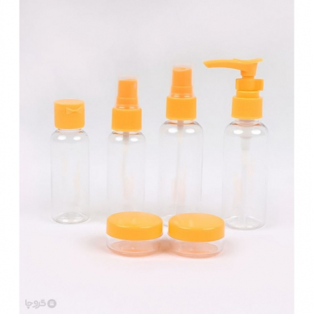 Set Recipiente pentru Cosmetice, Flippy, 5 Piese, cu Gentuta, pentru Calatorii, Reutilizabile, Portocaliu, Material Plastic, 40 ml, 10g [4]