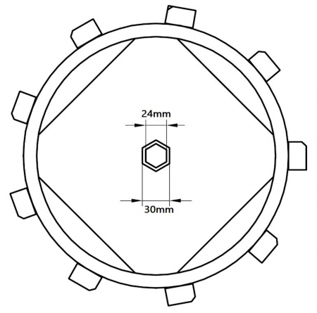 Set roti metalice 300x135 cu manicot, 23 de axe, Elefant [5]