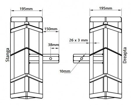 Set roti metalice 470x195 cu manicot, diametru ax 33mm, Elefant [5]