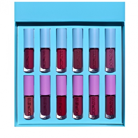 Set Rujuri de Buze, KEVIN &amp; COCO, 12 Culori, 17x14.8x2.9 cm, Diferite Nuante, LipGloss, Albastru [1]