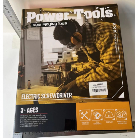 Set Scule de Jucarie pentru Copii, Flippy, Ghiozdan cu Bormasina si Accesorii Incluse, 28 Piese, Material Plastic Durabil, Interactiv, +3 Ani, 30.5x25x11 cm, Negru/Portocaliu [2]