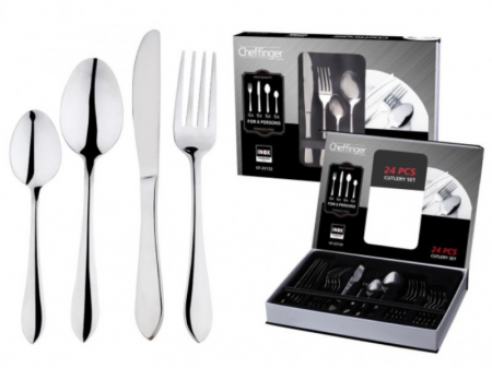 Tacamuri - Set tacamuri din inox / 24 de piese / 6 cutite de cina / 6 furculite de cina / 6 linguri de cina / 6 lingurite