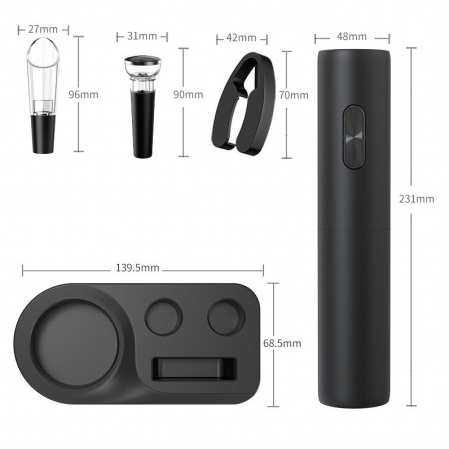 Set Tirbuson Electric din 5 piese, Flippy, Deschizator Electric, cu Baterii, Multifunctional, 23x14cm, Negru [3]