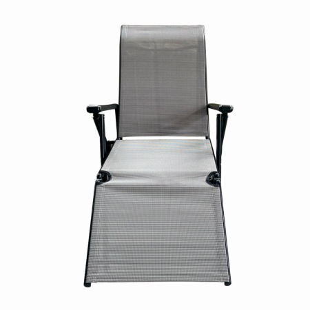 Mobilier gradina - Sezlong pliabil de gradina din otel KLUGMEISTER KJF3792, pliabil, dimensiuni 165x48x115 cm, culoare gri