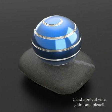 Sfera Fidget Spinner Metalic, Flippy, Corp Aliaj Zinc, Rulment Inox, Jucarie Antistres pentru Focus si Relaxare, Diametru 40 mm, Gadget pentru Birou, Scoala, Cadou pentru Copii si Adulti, Albastru [3]