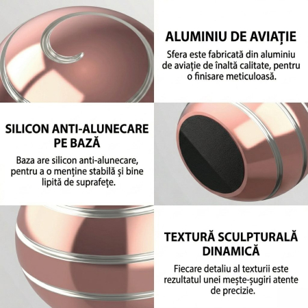 Sfera Fidget Spinner Metalic, Flippy, Corp Aliaj Zinc, Rulment Inox, Jucarie Antistres pentru Focus si Relaxare, Diametru 40 mm, Gadget pentru Birou, Scoala, Cadou pentru Copii si Adulti, Roz [1]