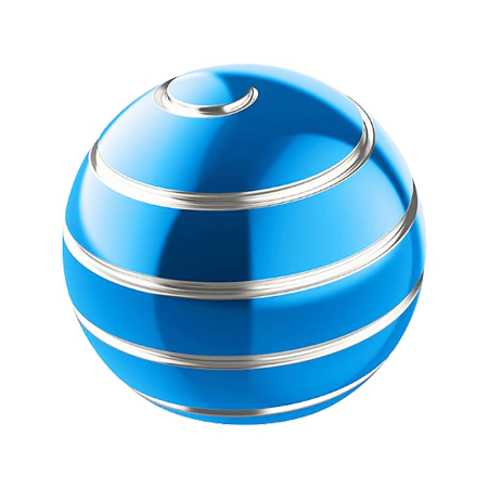 Jucarii, Copii & Bebe - Sfera Fidget Spinner Metalic, Flippy, Corp Aliaj Zinc, Rulment Inox, Jucarie Antistres pentru Focus si Relaxare, Diametru 40 mm, Gadget pentru Birou, Scoala, Cadou pentru Copii si Adulti, Albastru