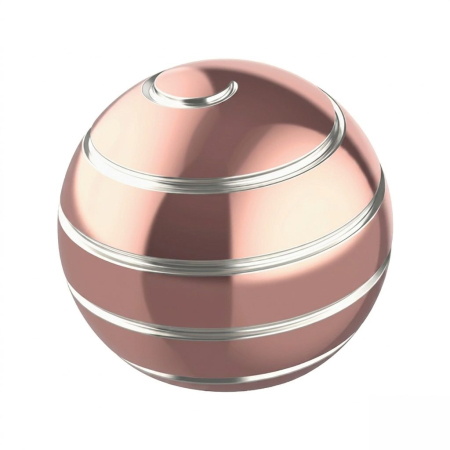 Jucarii, Copii & Bebe - Sfera Fidget Spinner Metalic, Flippy, Corp Aliaj Zinc, Rulment Inox, Jucarie Antistres pentru Focus si Relaxare, Diametru 40 mm, Gadget pentru Birou, Scoala, Cadou pentru Copii si Adulti, Roz