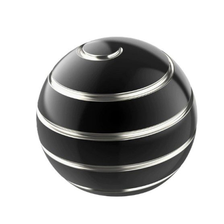 Jucarii, Copii & Bebe - Sfera Fidget Spinner Metalic, Flippy, Corp Aliaj Zinc, Rulment Inox, Jucarie Antistres pentru Focus si Relaxare, Diametru 40 mm, Gadget pentru Birou, Scoala, Cadou pentru Copii si Adulti, Negru