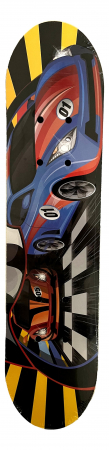 Skateboard 60 cm din lemn, pentru copii, Greutate maxima 30 kg, Model Masini de curse, Multicolor [1]